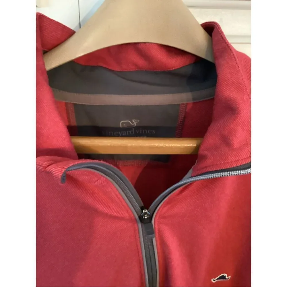 Vineyard Vines Performance 1/4 Zip Sz 2XL Pullover Red Golf